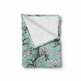 thumbnail image 2 of Vintage Soft Flannel Fleece Throw Blanket, Royal Flower Arrangements Swirling Branches and Leaves, Cozy Plush for Indoor and Outdoor Use, 50" x 70", Seafoam Rosewood, by Ambesonne, 2 of 6