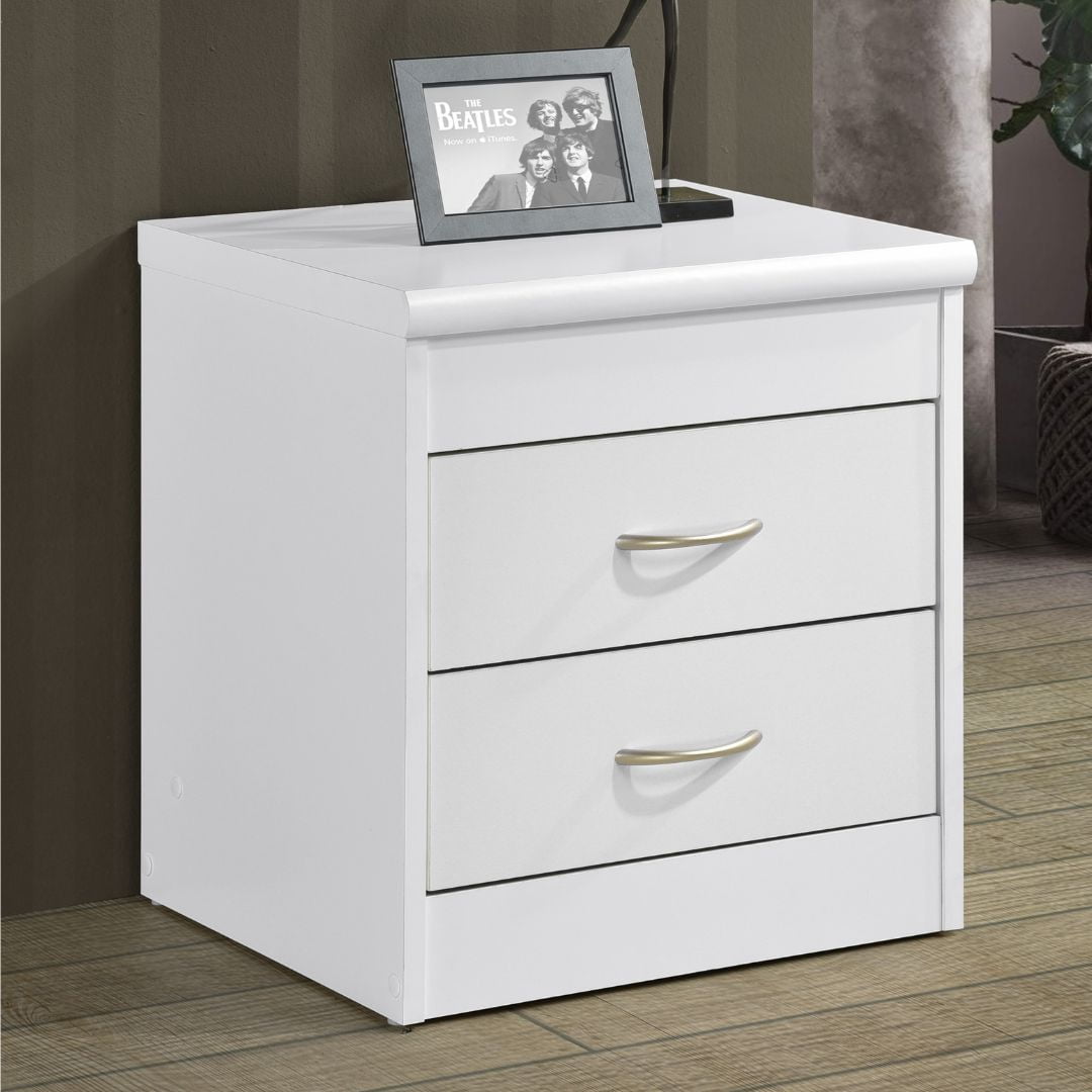 Hodedah 2-Drawer Nightstand, White