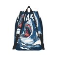 thumbnail image 2 of Bixox Shark Printing Canvas Backpack Lightweight Casual Travel Backpack School Backpack Fits 15.6 Inch Notebook, 2 of 5
