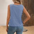 thumbnail image 3 of Tank Tops For Women Blue Womens Tops Fashion Sleeveless Plaid Neck Cropped Summer Womens Tank Tops, 3 of 5