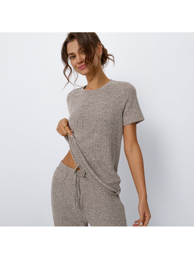 SUNBS Women's Two Piece Lounge Sets Summer Matching Ribbed Knit
