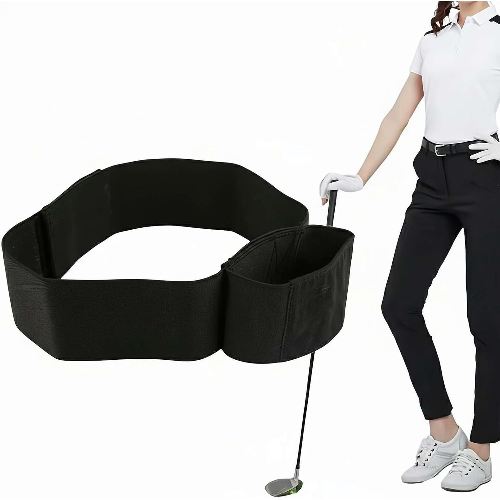 Golf Swing Arm Connection Band, 81x8.1cm Nylon Elastic Golfs Swing Training Aid, Golf Arm Connection Band, Golfs Training Aids for Correction, Golf-Training Equipment for GolfLovers