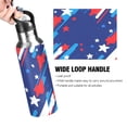 thumbnail image 4 of 600ml Vacuum Insulated Sports Water Bottle with Foldable Straw Stainless Steel Portable Thermos Cup Red and White Stripes Stars, 4 of 7