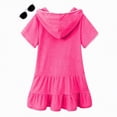 thumbnail image 5 of mgoYE 4t Girls Swimsuit Toddler Girl Long Sleeve Swimsuit Beach Dress Cute Cover Ups Ruffle Bathing Suit Cover Up Kids Swimwear(Hot Pink,8-9 Years), 5 of 9
