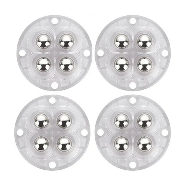 4 Pcs Poulies Universelles en Acier Inoxydable à Rotation à 360 Degrés, Roulettes Autocollantes Mini Pivotantes pour Boîte de Rangement de Meubles, Matériau Supérieur