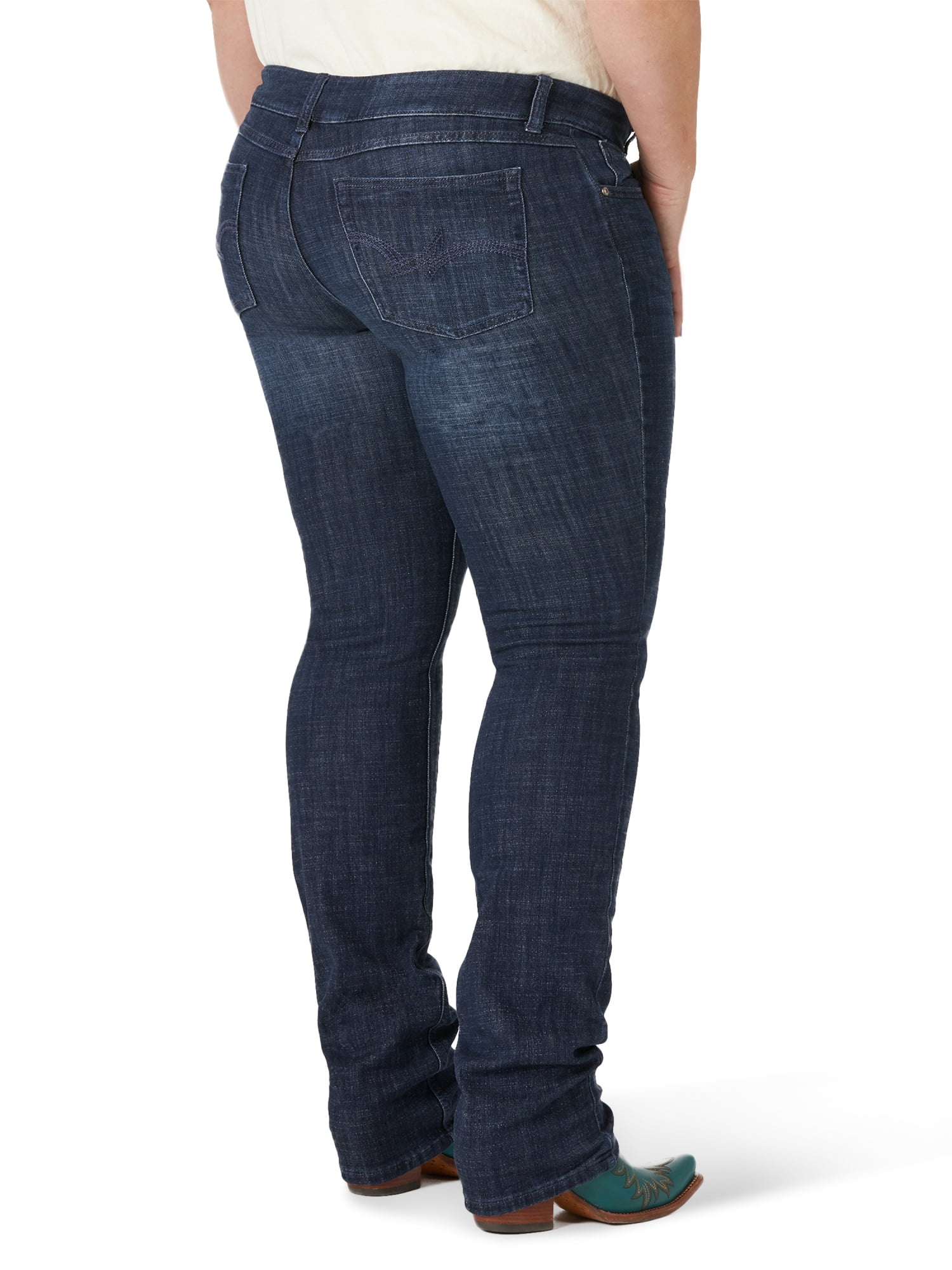 Wrangler Women's Plus Size Essential Mid Rise Straight Leg Jean