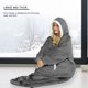 thumbnail image 4 of Sudadera Mujeres Hombres Manta Sudadera con capucha Estilo casual Bolsillo Manga larga Cremallera Ropa de dormir Traje Ygjytge Gris Grafito Única para Mujer, 4 of 5