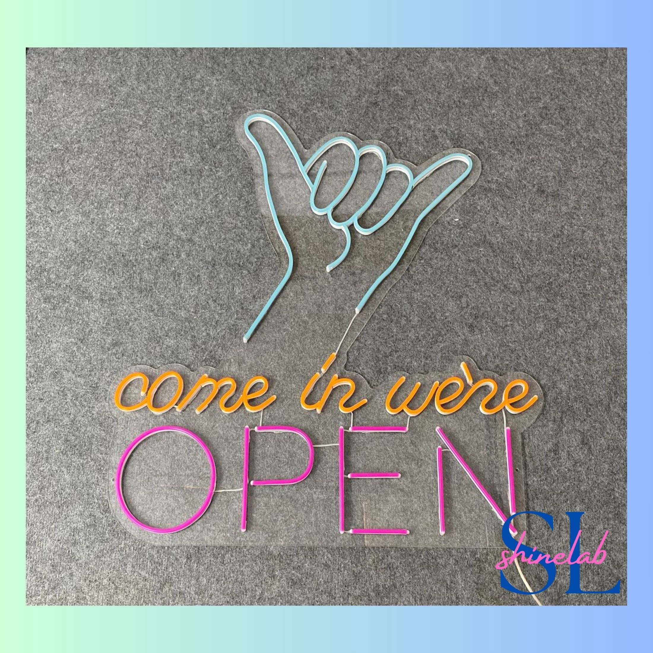 Shinelab Come In We're Open Neon Sign, Open Welcome Wall Art Light, Custom Text Open Wall Decor 01037