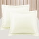 thumbnail image 1 of Juego de 2 fundas de almohada de satén PiccoCasa, fundas de almohada de satén sedoso estándar/reina color crema blanco, 1 of 7