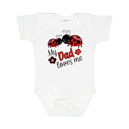 

Inktastic My Dad Loves Me with Cute Ladybugs Gift Baby Boy or Baby Girl Bodysuit
