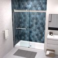 thumbnail image 2 of JimsMaison 56-60" W x 74" H Double Sliding Frameless Shower Door with 5/16'' (8mm) Tempered Glass, Chrome, 2 of 11