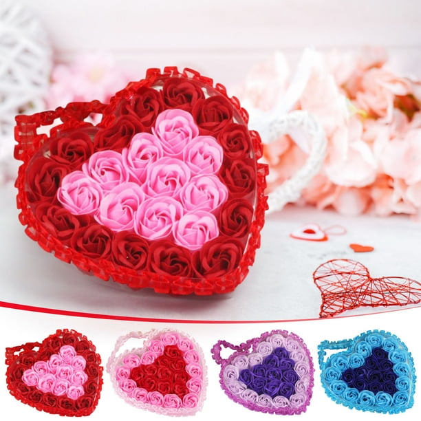 24 recuerdos de jabón con rosas perfumadas en dorado rosa color rosa - rosas de jabón de 1,5" con caja de regalo y cinta para bodas, aniversarios y decoración de fiesta