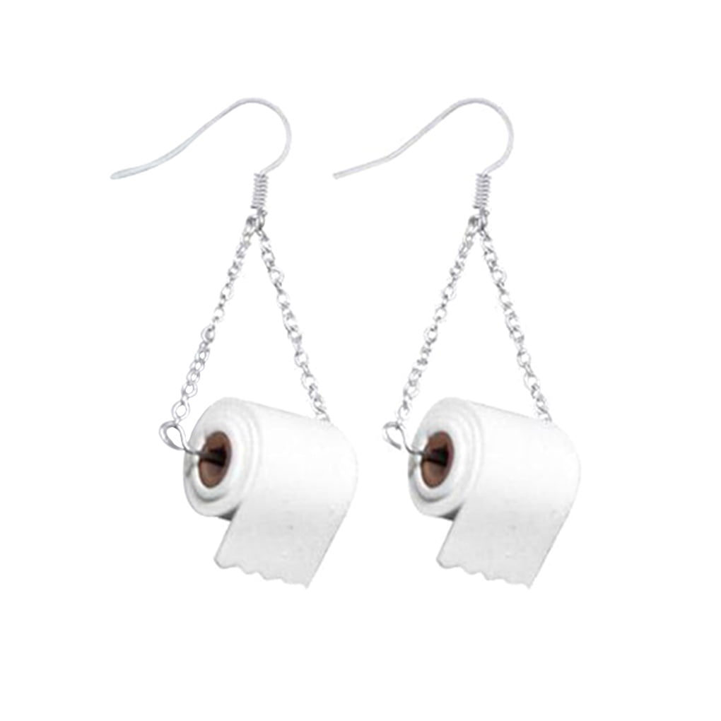 homeholiday Toilet Paper Design Earring Hook Alloy Dangling Earring