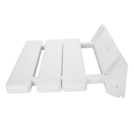 4' Sauna Bench - Yosoo Wall Mounted Drop-leaf Shower Seat Foldable Bathroom Bench for Home Sauna Room Use White, Drop-leaf Shower Seat, Wall Mounted Shower Seat