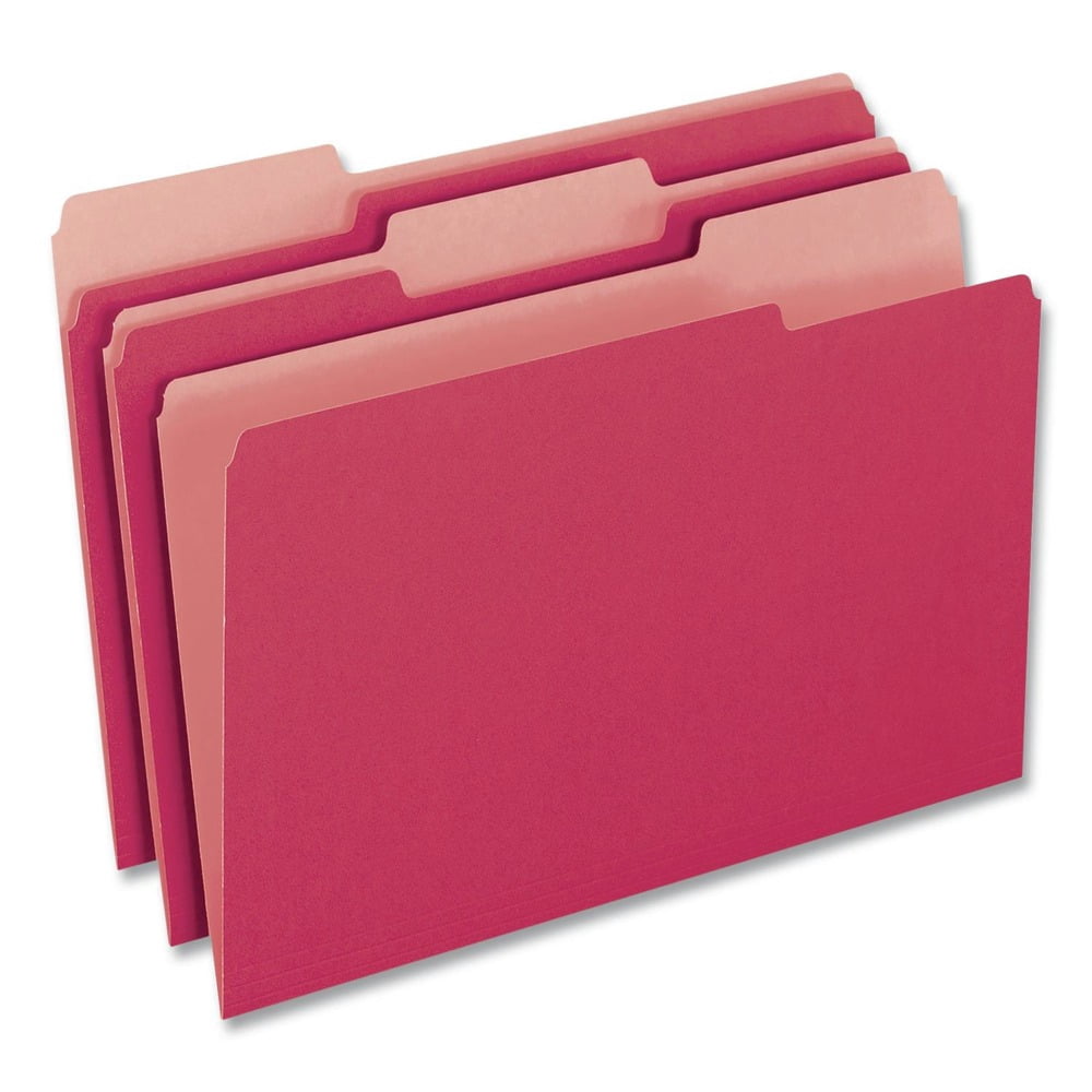 Pendaflex Interior File Folders 1/3 Cut Top Tab Letter Burgundy 100/Box 421013BUR