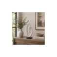 thumbnail image 2 of 12" x 30" White Mother of Pearl Shell Swirl Abstract Sculpture with Black Base, by DecMode, 2 of 10
