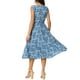 thumbnail image 3 of INSPIRAR CHIC Vestido de verano bohemio para mujer, vestido midi casual con escote en V y estampado floral, azul XL, 3 of 6