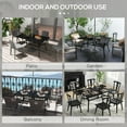 thumbnail image 5 of Rectangle Outdoor Table | With Umbrella Hole, Seats 6 for Outdoor Chats | Slatted Steel Build, Powder-Coated | Endures Outdoor Conditions, 5 of 5