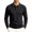 Black, variant on Men Contrast Rib Collar Long Sleeve Textured Shirt Three Button Placket Raglan Seam Slim Fit Breathable Knit Golf Business Casual Tops White S