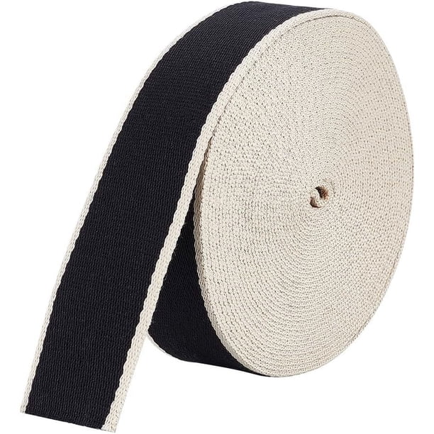 Cinta de algodón de 10 yardas, cinta de costura resistente de 1-1/2 pulgadas, cintas de algodón para confección, manualidades y accesorios de ropa, bicolor blanco y negro.