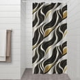 thumbnail image 2 of Black White Gold Wave Marble Pattern Shower Curtain 36"x72" ,Bathroom Decorative Shower Curtains Set with 12 Hooks,Modern Waterproof Washable Shower Curtain, 2 of 6