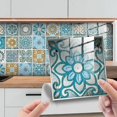 thumbnail image 4 of Adhesivos para Azulejos para Baño y Cocina, 24 Piezas Adhesivos de Pared Adhesivos para Azulejos Mosaico Decorativos Adhesivos para Azulejos de Cemento para Decoración de Azulejos de Pared 10x10cm, 4 of 5