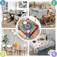 thumbnail image 4 of Colorful Tie Dye Mandala Pattern Square Tablecloth,Waterproof Square Table Cover,Wipeable Spillproof Washable Table Cover for Home Kitchen Party Decor 42"X42"(107x107cm), 4 of 6