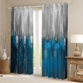 thumbnail image 2 of Homewish Modern Geometric Blackout Curtains Set of 2 (52x84 Each),Graffiti Striped Window Curtains,Gray Blue Curtains and Drapes For Girls Kids,Luxury Bedroom Decor, 2 of 6