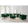 thumbnail image 2 of Londynn Sofa Hunter Green Velvet 93L x 33.5W x 30.3H Button Tufted Rolled Arm, 2 of 8