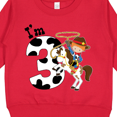thumbnail image 3 of Inktastic I'm Three-cowboy Riding Horse Birthday Toddler Sweatshirt, 3 of 4