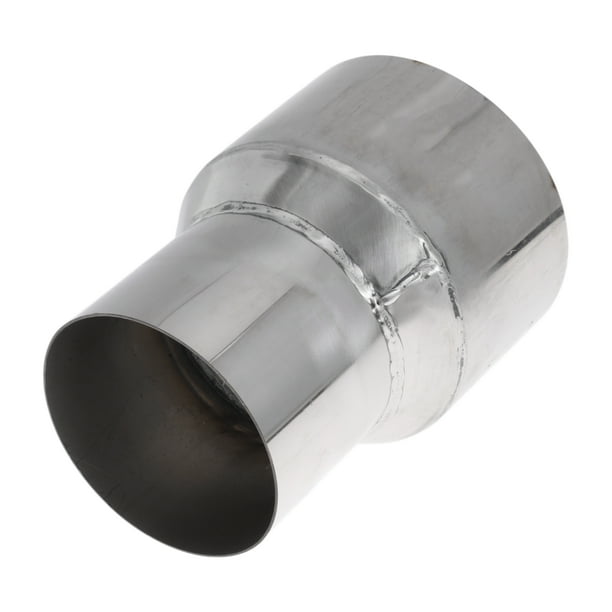 Rebajadora de codo de escape mandrel de 3.5" OD a 4.5" OD adaptador de tubo de acero inoxidable T304 6 pulgadas de longitud tono plateado