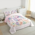 thumbnail image 3 of Manfei Chic Unicorn Full Size Comforter Sets,Cartoon Animal Bedding Comforter Set,Colorful Flower Floral Bedding Sets For Girls,Ultra Soft Home Decor Reversible,3-Piece, 3 of 8