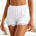 thumbnail image 6 of Womens Slip Shorts for under Dresses Elastic Waist Lace Trim Satin Bloomers Pettipants Culottes Slip Skirt, 6 of 9