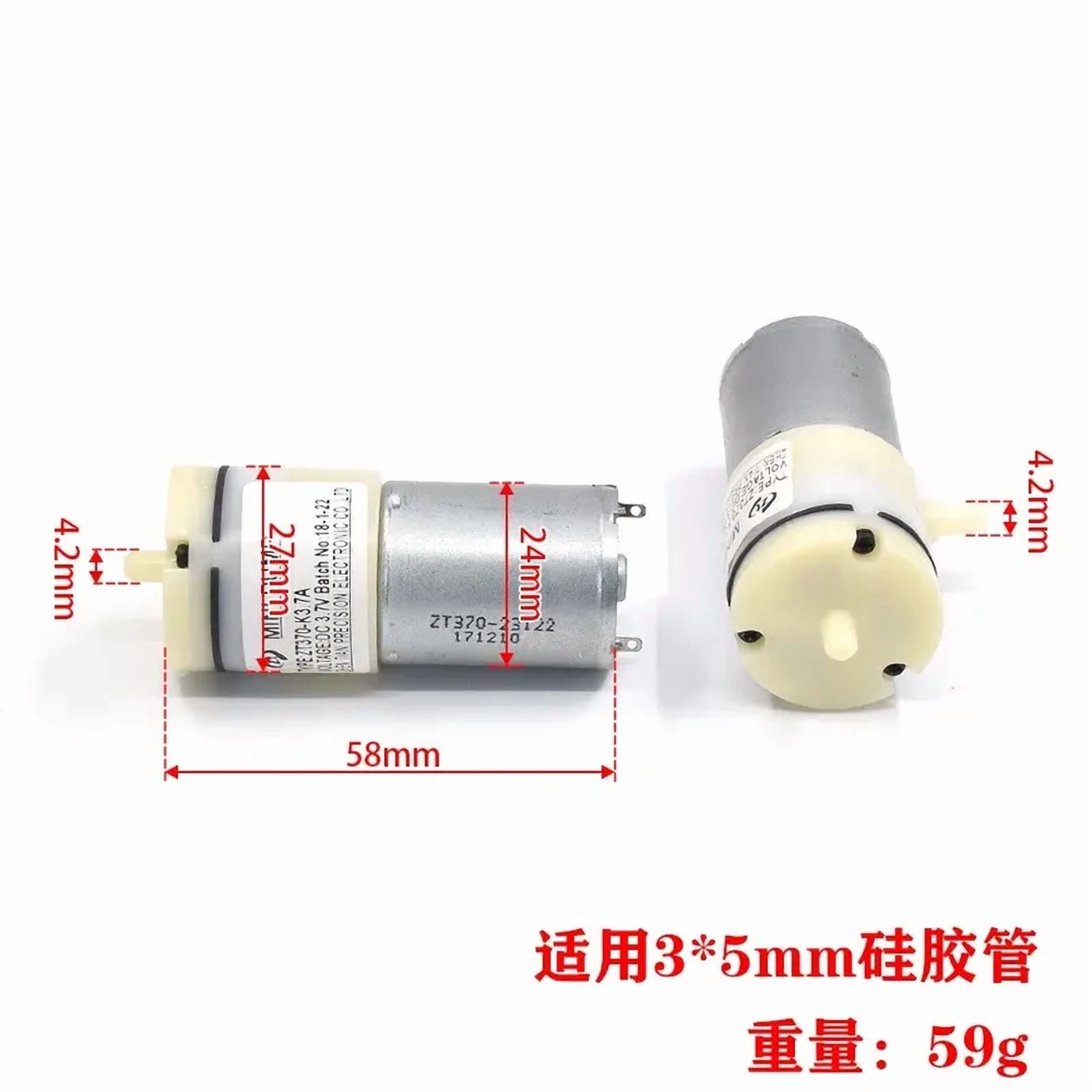 DC 3V 3.7V 5V Mini 370 Motor Diaphragm Air Vacuum Pump Small Negative Pressure Suction Pump DIY Breast Pump Inflator Aquarium