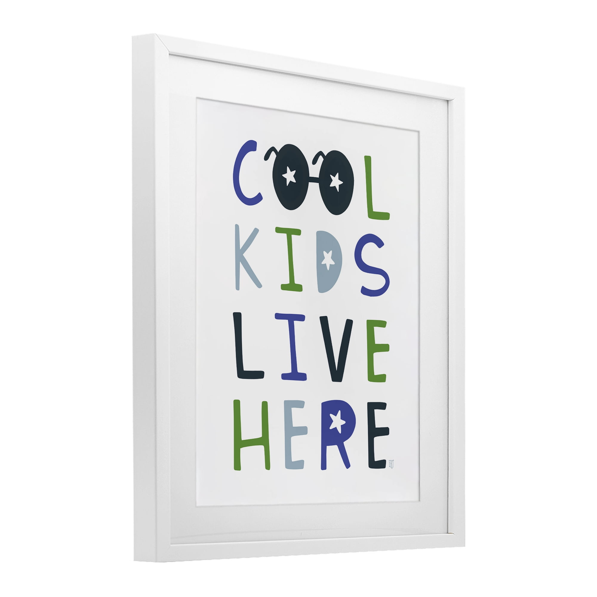 Stupell Industries Cool Kids Live Here White Framed Print Under Glass, design by Elizabeth Tyndall