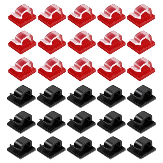 Clips para cables Soporte para cables autoadhesivo de 60 clips organizadores de cables Guía de cables Clips para cables Soportes para cables para el hogar y la oficina al aire libre