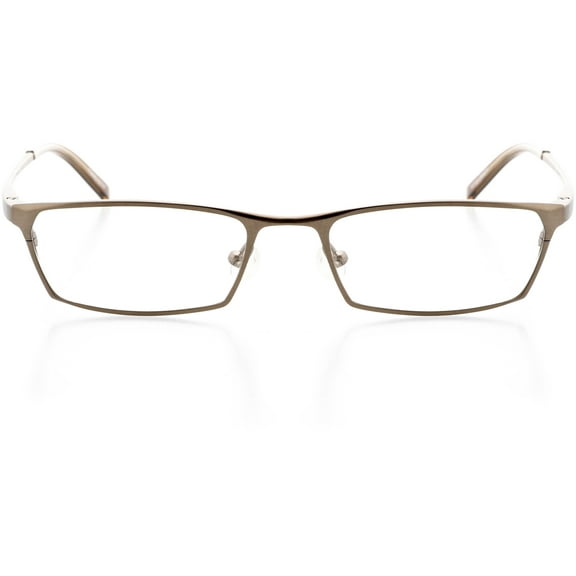 Unisex Optical Eyewear - Rectangle Shape, Metal Full Rim, Cool Copper