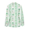 thumbnail image 5 of Endives Women's Button Down Shirt Floral Print Relaxed Fit Long Sleeved Shirt Outerwear Spring Summer Outfit Mint Green, 5 of 7