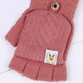 thumbnail image 6 of Skpblutn Women'S Glove Half Finger Student Writing Office Knitting Wool Fingerless Twist Flip Winter Warm Gloves Watermelon Red One Size, 6 of 6
