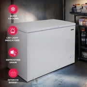 Frigidaire 10.3 Cu Ft Chest Freezer, White Garage Ready Deep Freezer for Basement, Kitchen, Bulk Food Storage