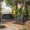 Black + Acacia Wood + Minimalist, variant on Twin Size Acacia Wood Patio Swing Bed, Minimalist Hanging Porch Swing with Rope, Safe Sloped Design Heavy Duty Outdoor Lounge Furniture for Backyard Garden
