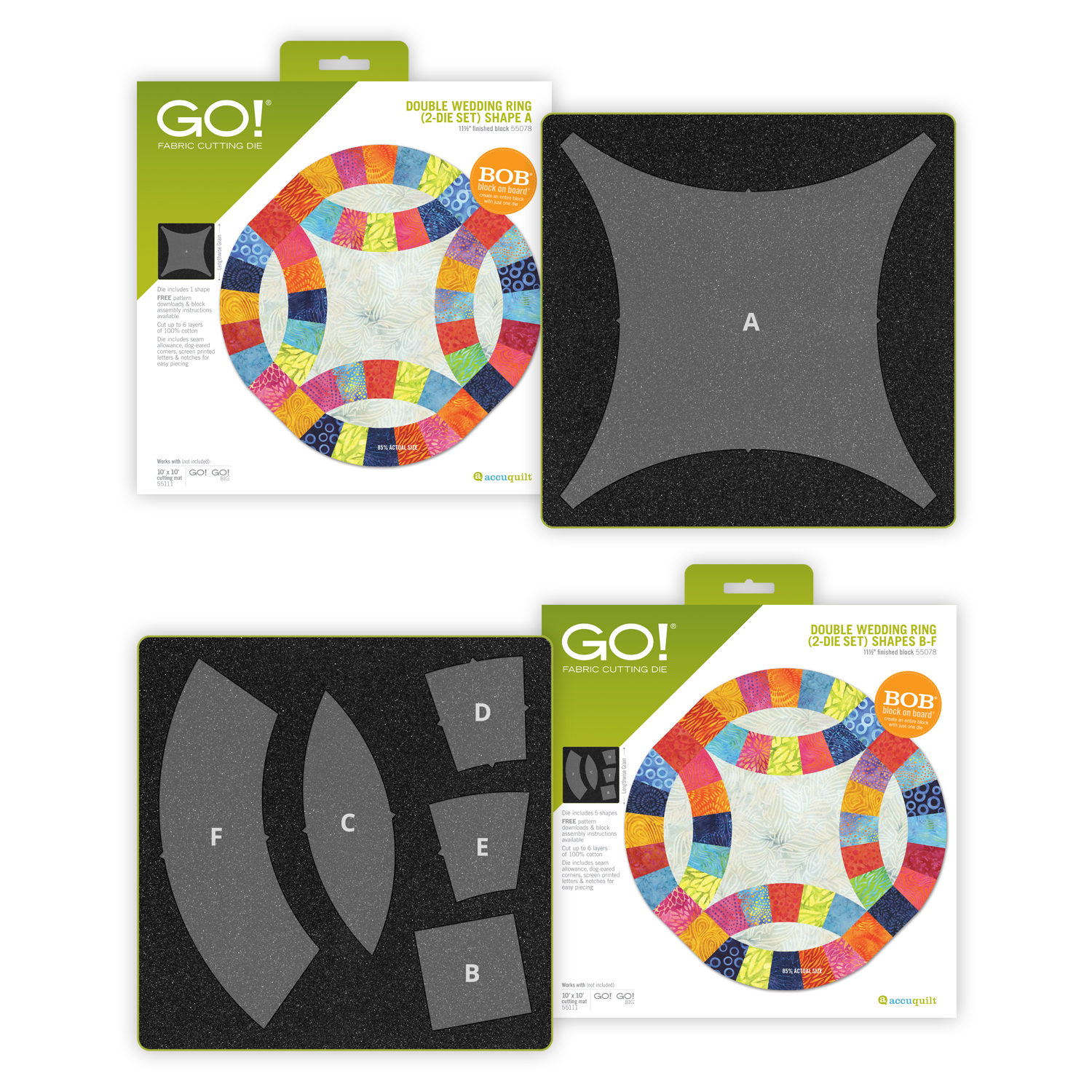 Accuquilt Go Double Wedding Ring 11 1 2 Finished 2 Die Set Fabric Cutting Die Walmart Com Accuquilt Go Double Wedding Ring 11 1 2 Finished 2 Die Set Fabric Cutting Die Walmart Com