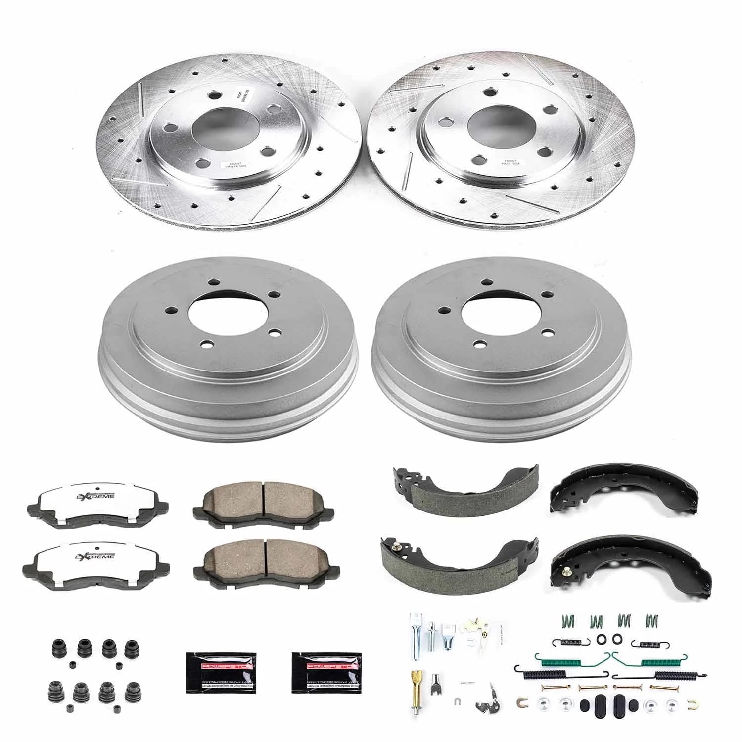 PowerStop Front and Rear Z26 Street Warrior Brake Pad Rotor Drum and Shoe Kit Fits: DODGE Select Models K15251DK-26