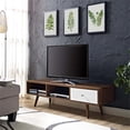 thumbnail image 2 of Allora Modern Wood TV Stand for TVs up to 55" in Walnut/White, 2 of 5