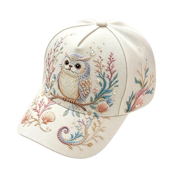 CSStudio Cute Animal Floral Baseball Cap, Owl Seal Bird 3D Print Adjustable UPF 50 Sun Hat, Curved Brim Lightweight Sports Visor for Youth Adults