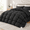 Black-Queen-90X90 Inches, variant on White Palatial King-120X98 Inches Pinch Pleat Goose Down Fiber All Season Comforter