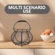 thumbnail image 2 of Cesta de alambre redonda para huevos con asa, soporte metálico para guardar huevos, ideal para cocina, contenedor vintage para frutas, verduras y comestibles, 2 of 7