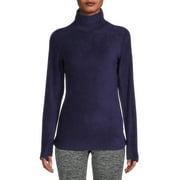 ClimateRight by Cuddl Duds Women's Stretch Fleece Base Layer Turtle Neck Thermal Top with Thumbhole