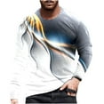 thumbnail image 2 of EQWLJWE T-Shirts for Men Men Long Sleeve Printing Round Neck Pullover T Shirt Blouse, 2 of 3