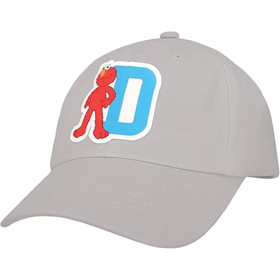 Sesame Street Elmo & Abby Kids Toddler Cap with Initial, Toddler Boys Hat, Youth Girl Baseball Cap, Cute Toddler Baseball Cap